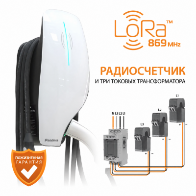 Зарядная станция Pandora Wall-E LoRa 22 кВт со следящим режимом по радио